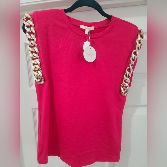 Shoulder Pad Chain Top  - Picture 3 of 6